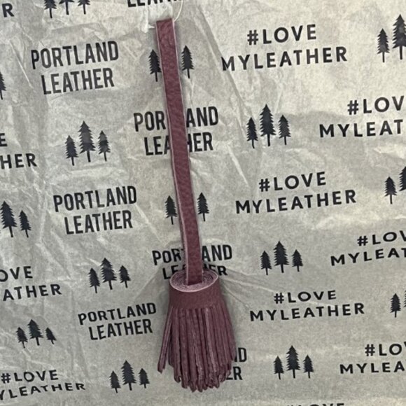 Portland Leather, Crossbody Tote, Beluga/White, w/Journal & Tassel Bag Charm - Picture 14 of 15